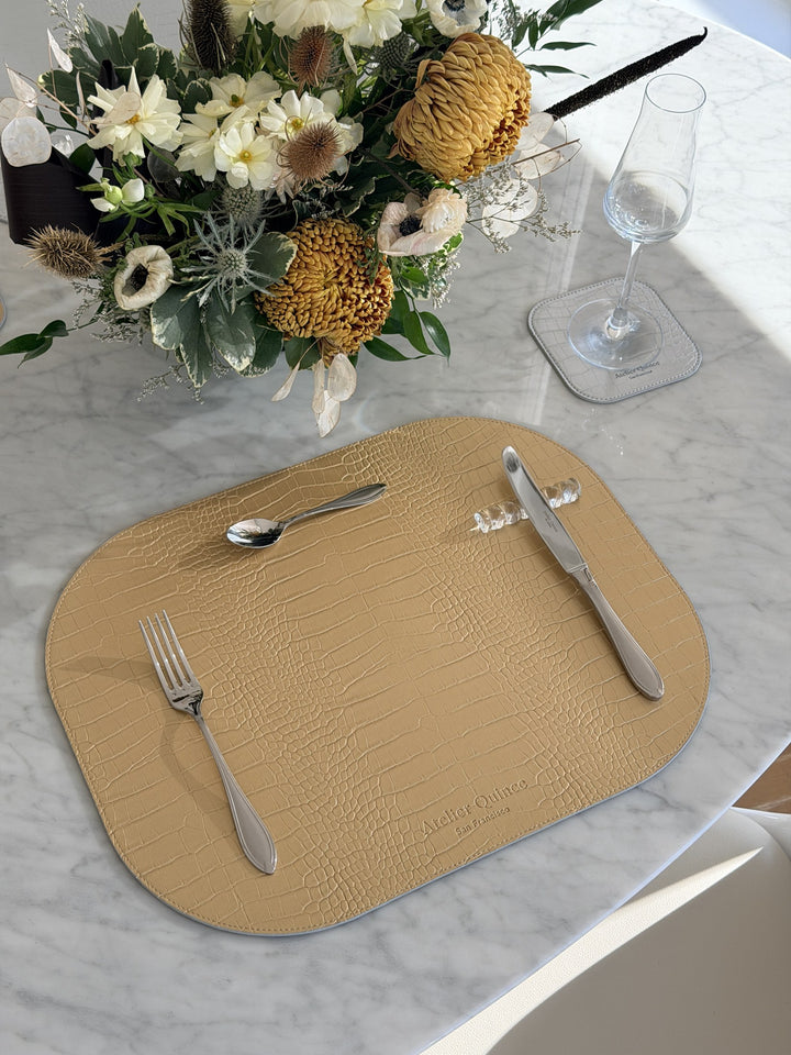 Autumn City placemat on a set table