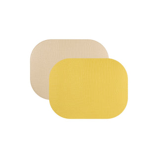 AC Placemat Yellow & Butter Cream (Reversible), Set of 4