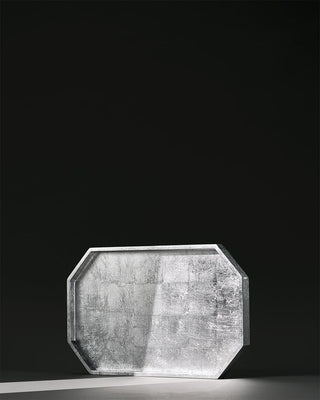 AL Brushed Silver Octagon Vanity Tray
