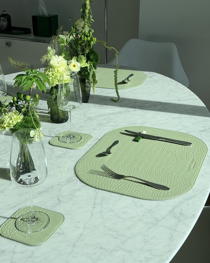 Autumn City placemat on a set table