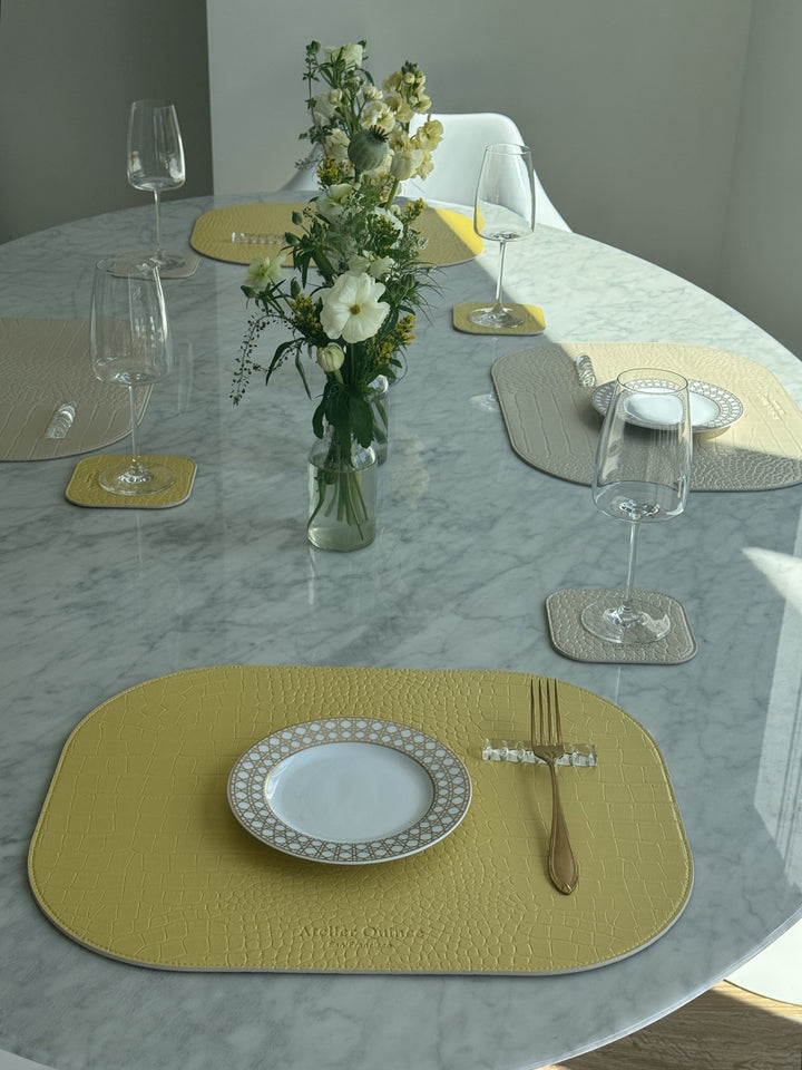 Autumn City placemat on a set table