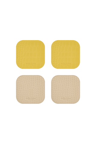 AC Coaster  Yellow & Butter Cream (Reversible)