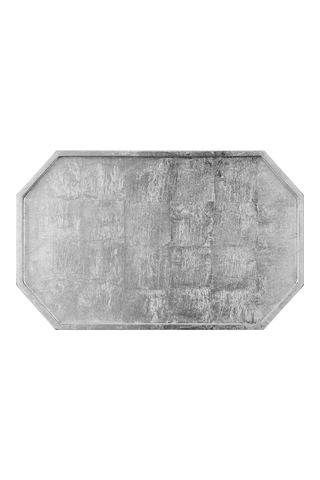 AL Brushed Silver Octagon Vanity Tray