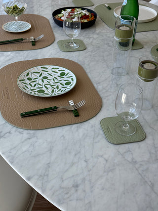 AC Placemat Sage Green & Mocha Beige (Reversible)