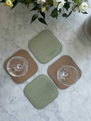 AC Coaster Sage Green & Mocha Beige (Reversible)